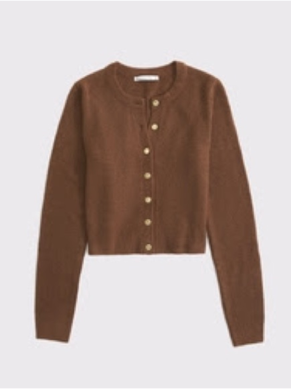 Brown Crewneck Button-Front Women's Sweater
